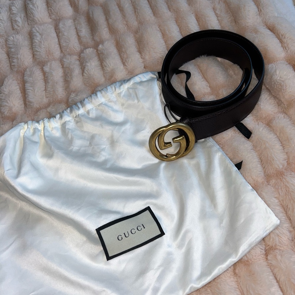 Authentic Gucci interlocking G leather belt